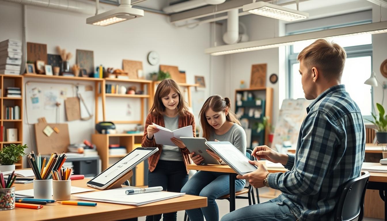 Students working in research laboratory